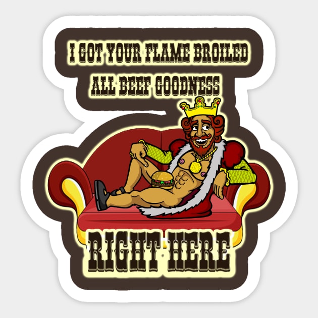 Flame Broiled All Beef Goodness Sticker by jackbrimstone